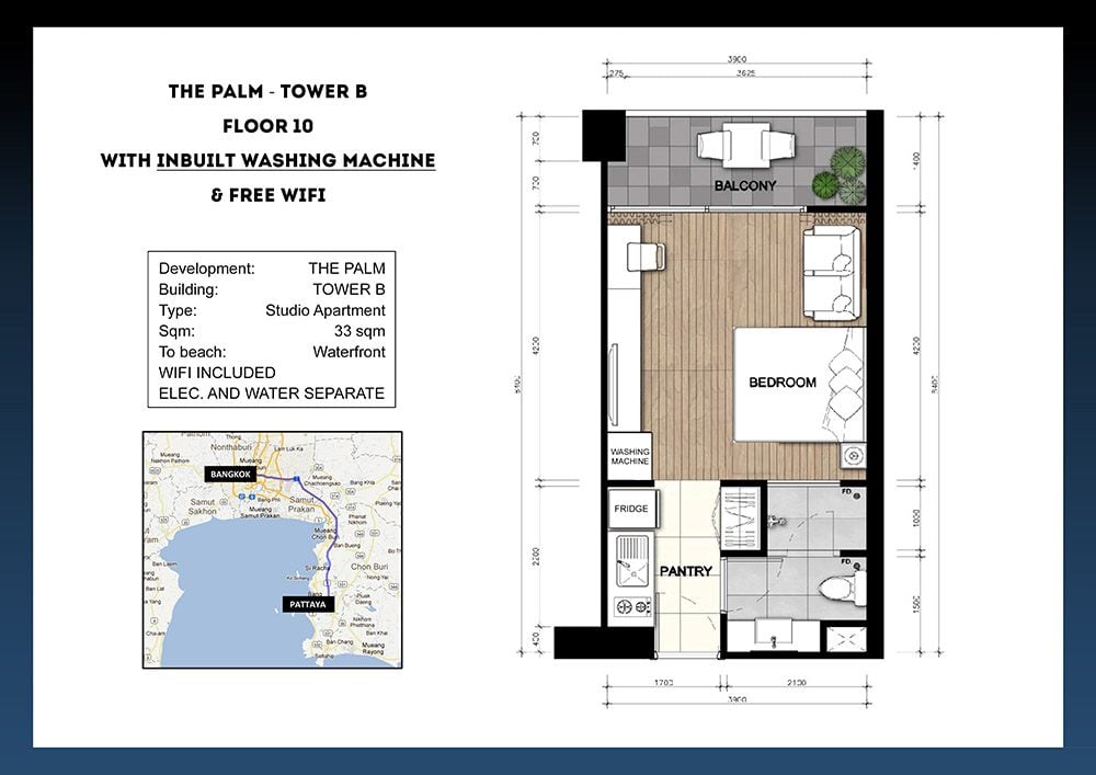 The Palm Wongamat Beach 0br 33sqm 8